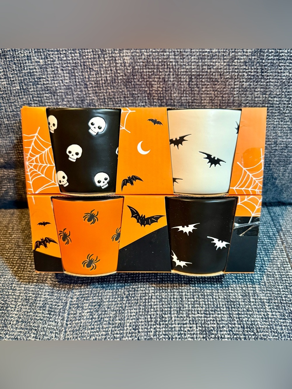 Rae Dunn Halloween BOO!, TOXIC, EEK!, SCARY Set of 4 Ramekins BRAND NEW!! - Picture 2 of 4